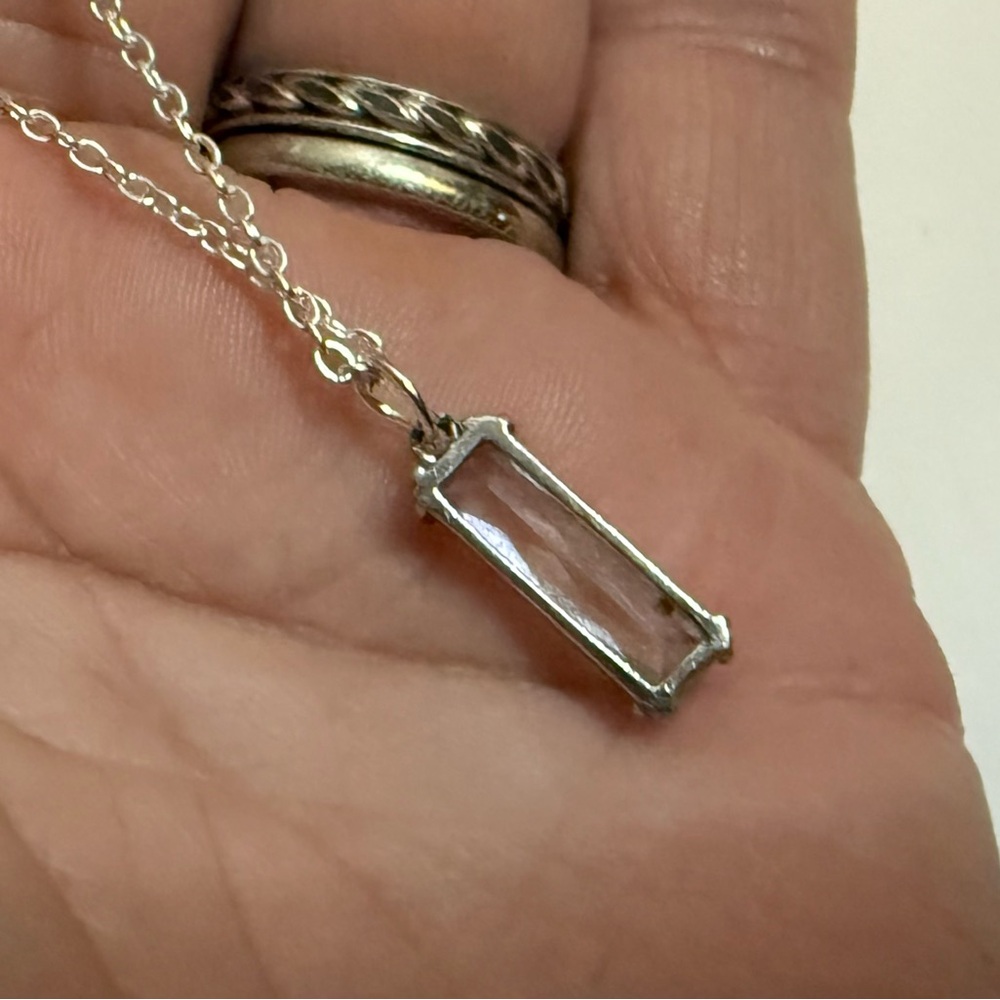 Stunning .925 Sterling Silver Rectangular Cut Fac… - image 4